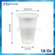 Clear Plastic Cup With Flat Lid - 16 Oz Pack of 50